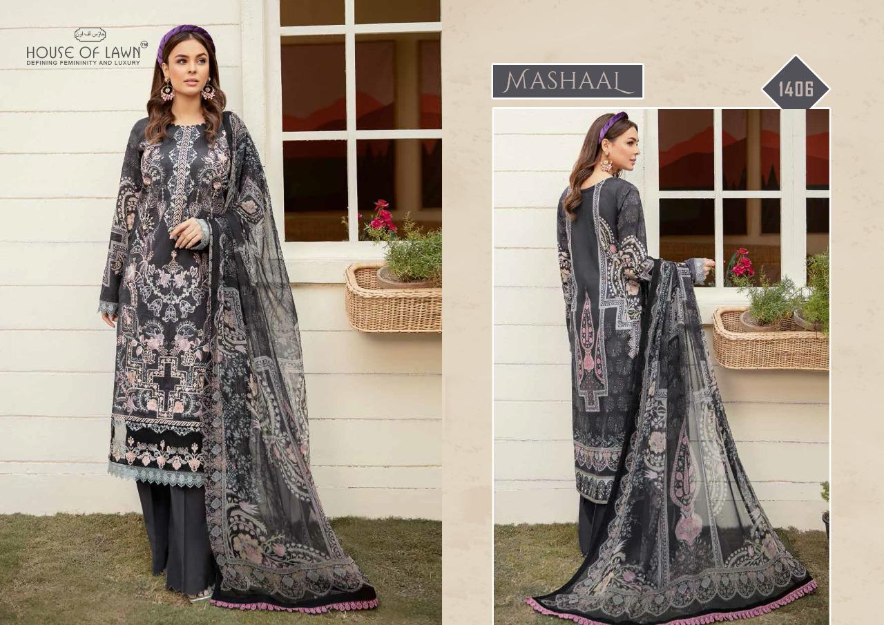 House Of Lawn Mashaal Lawn Cotton Fancy Wear Designer Pakistani Salwar Kameez Collection
